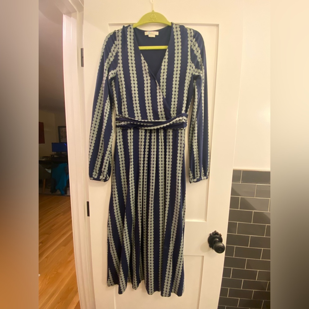 Boden Polka Dot Dress, Navy blue and grey, Size 8